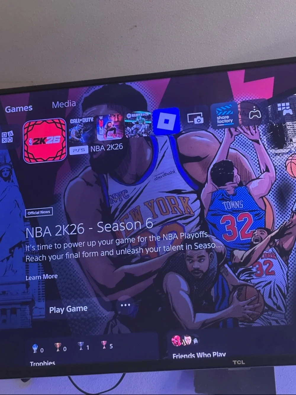 NBA 2K26 PS5 Game - New York Cover Art (Blue, Orange)